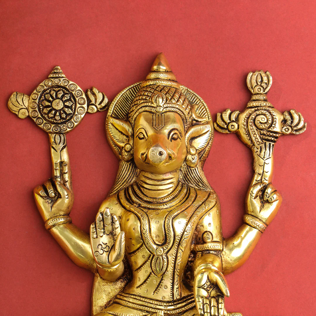 Brass Varahi Amman Wall Hanging (12 Inch) - Image 2