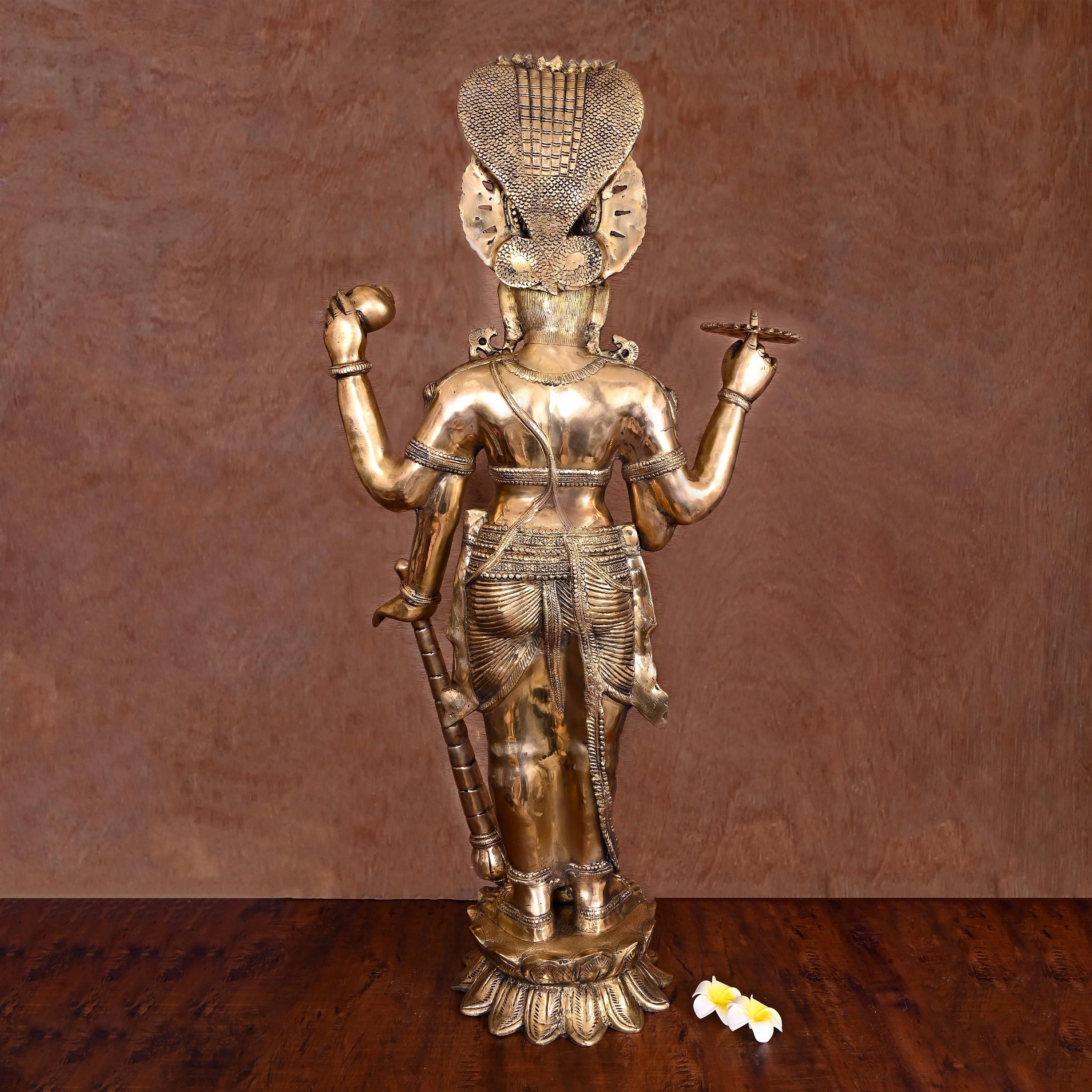 Brass Standing Lord Vishnu Statue (41 Inch) - Image 3