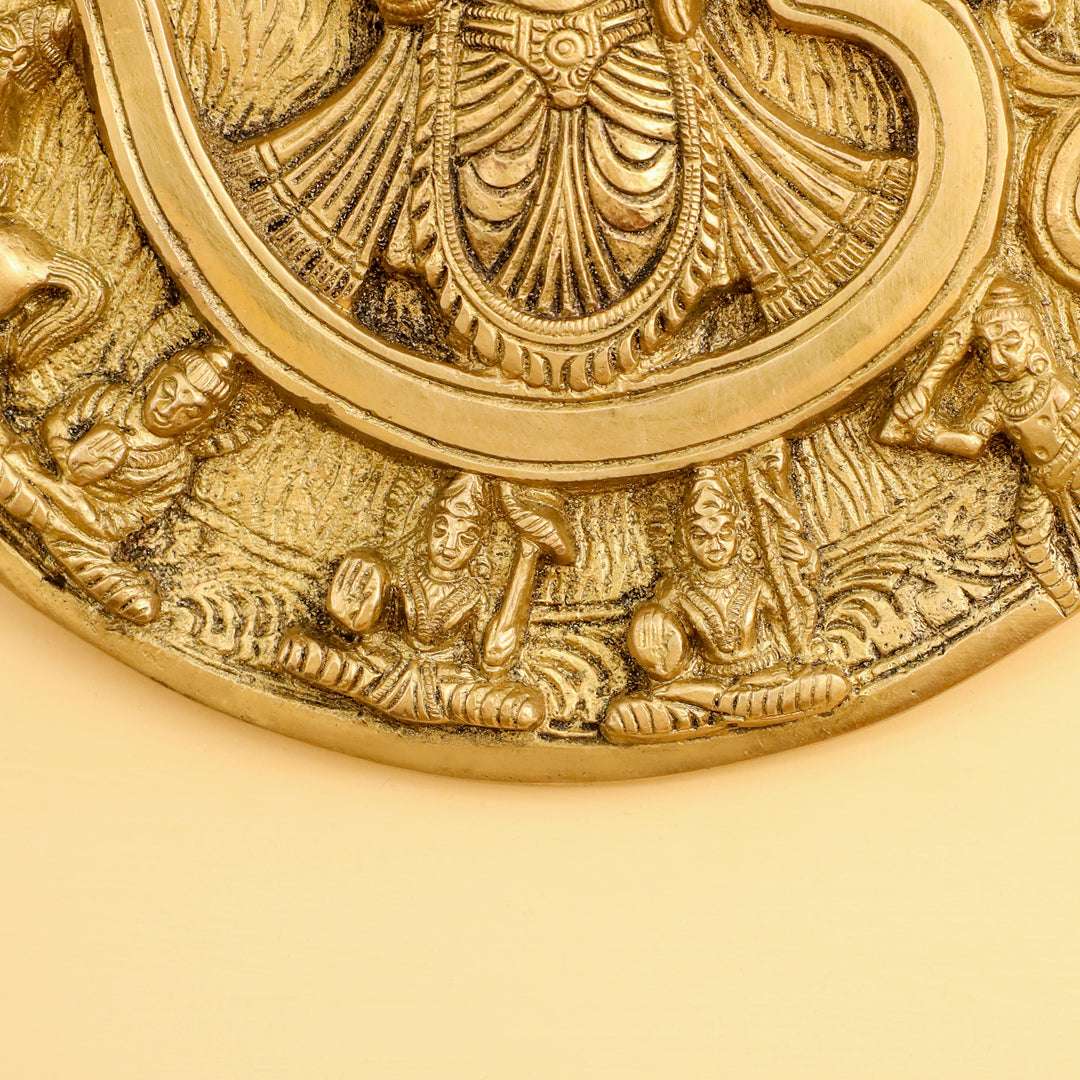 Brass Vishnu Om Dashavatara Wall Hanging Plate (7.8 Inch) - Image 9