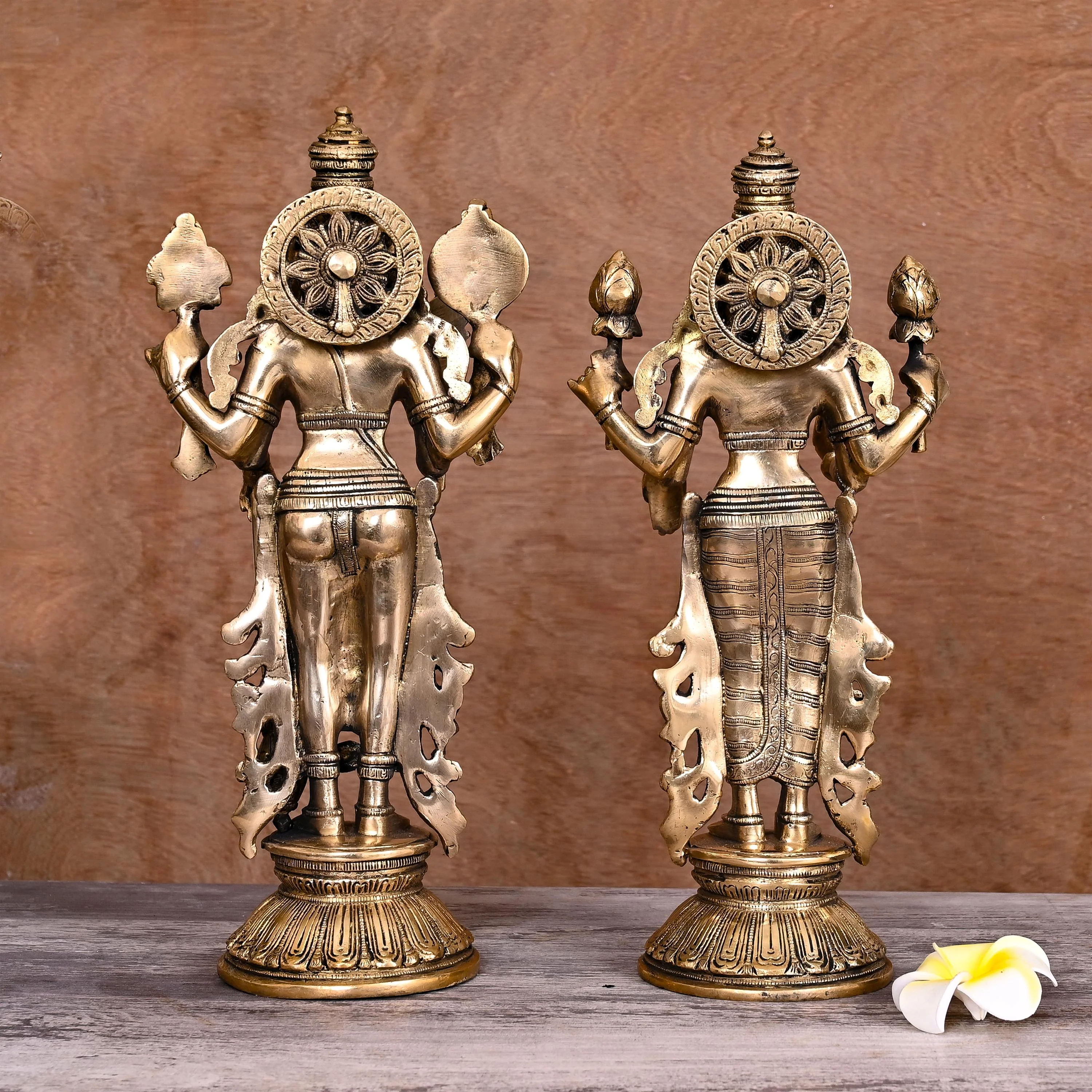 Brass Standing Vishnu Lakshmi Set (13 Inch) - Image 3