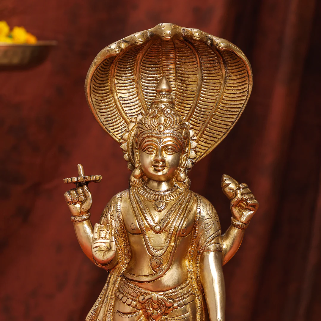 Brass Standing Lord Vishnu Idol (16.5 Inch) - Image 4