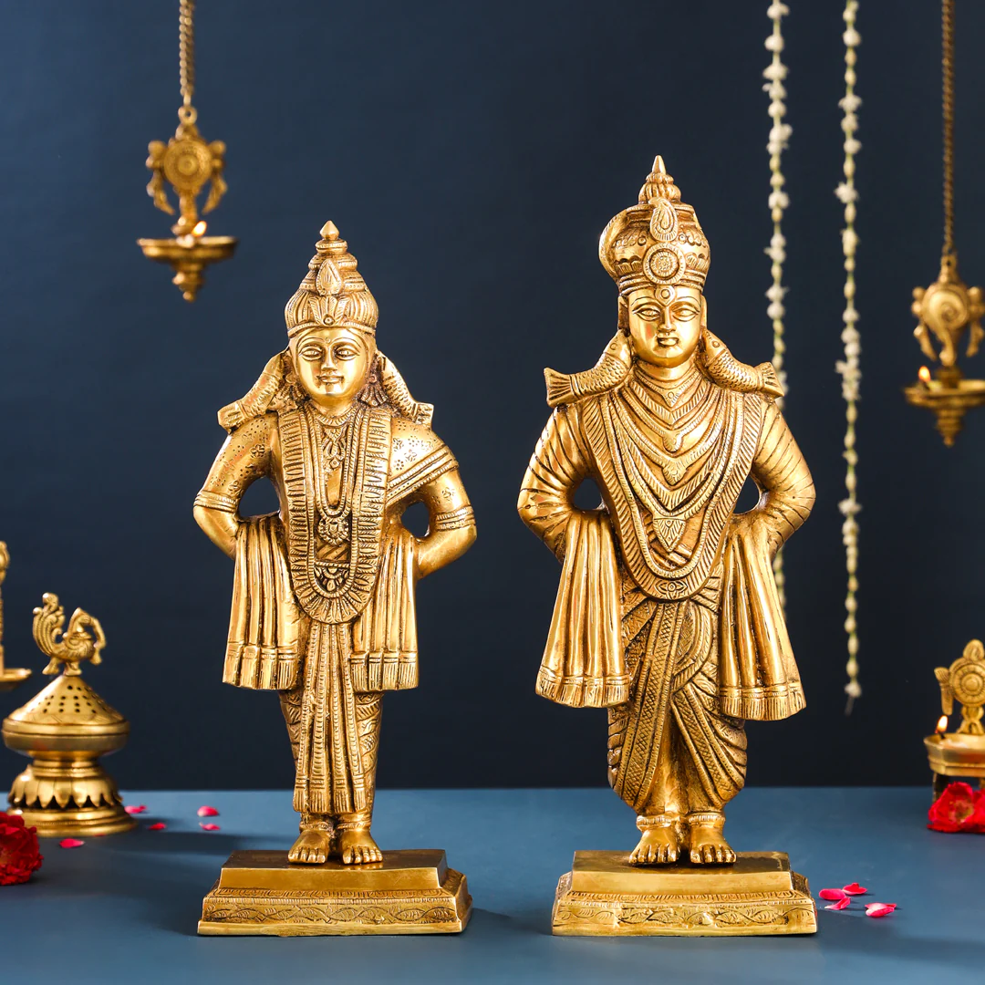 Brass Vitthal Rukmini Idols Set