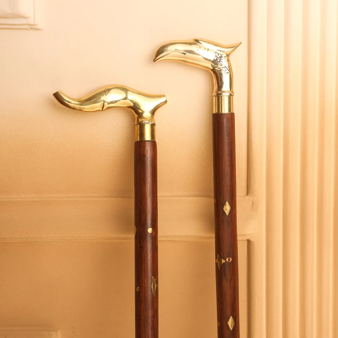 Brass Wooden Walking Stick (37 Inch) - Image 10