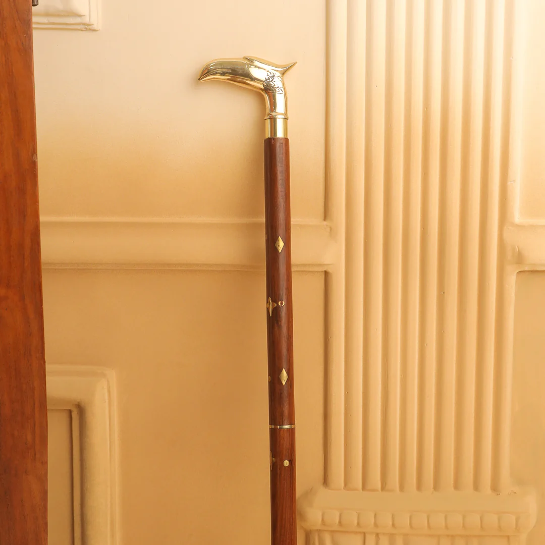 Brass Wooden Walking Stick (37 Inch) - Image 4