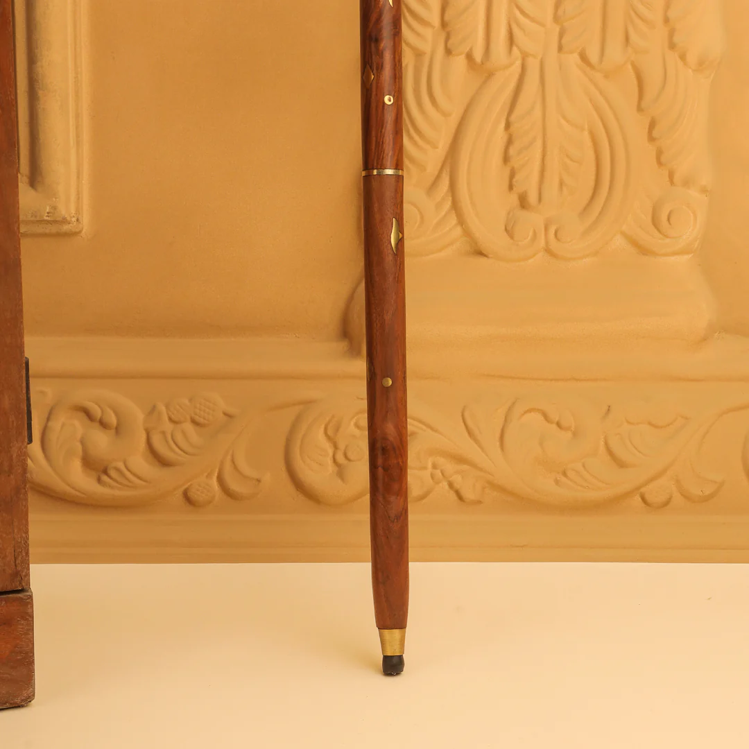 Brass Wooden Walking Stick (37 Inch) - Image 9