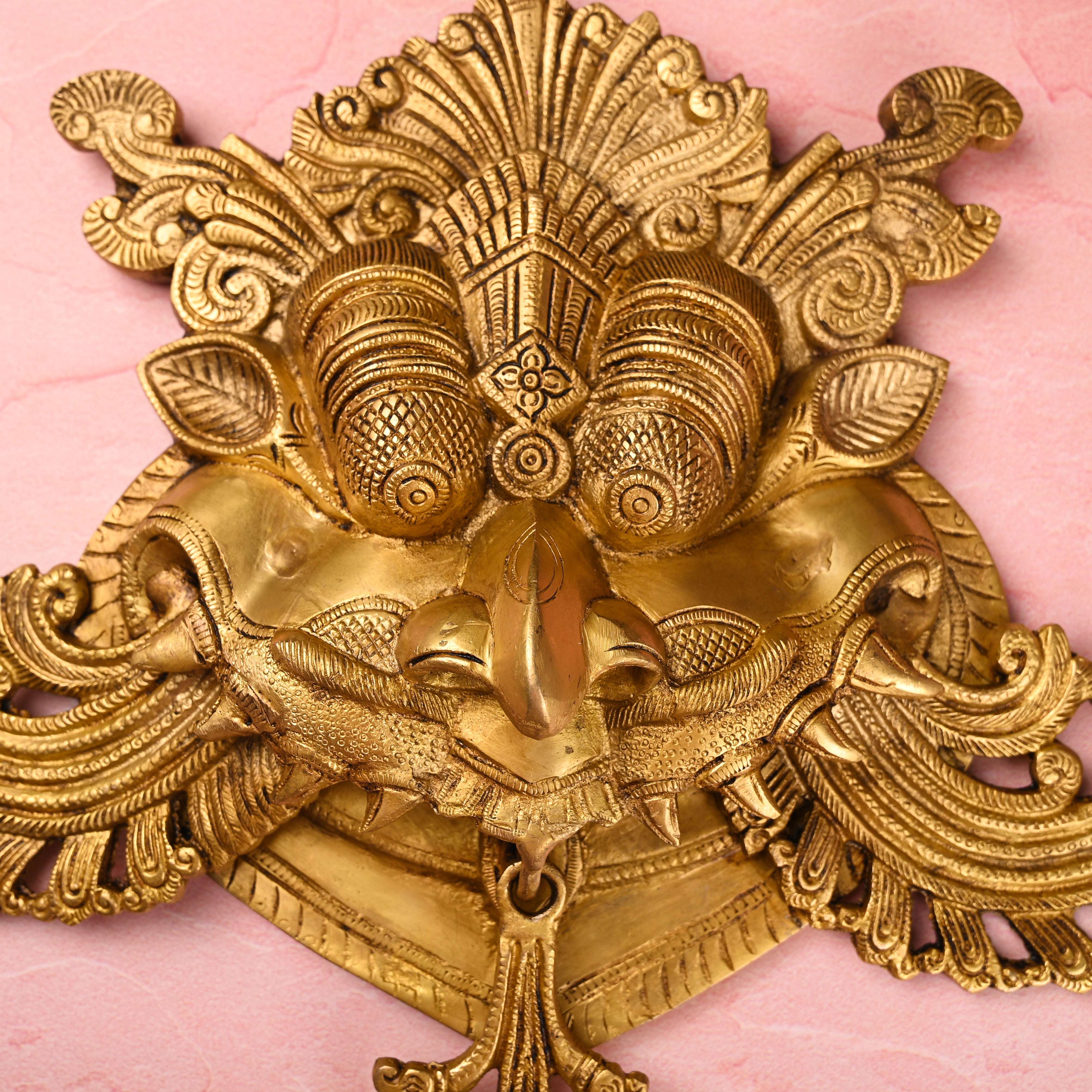 Brass Handcrafted Yali/kirtimukha Face Door Knocker – Traditional Indian Brassware (18 Inch) - Image 4