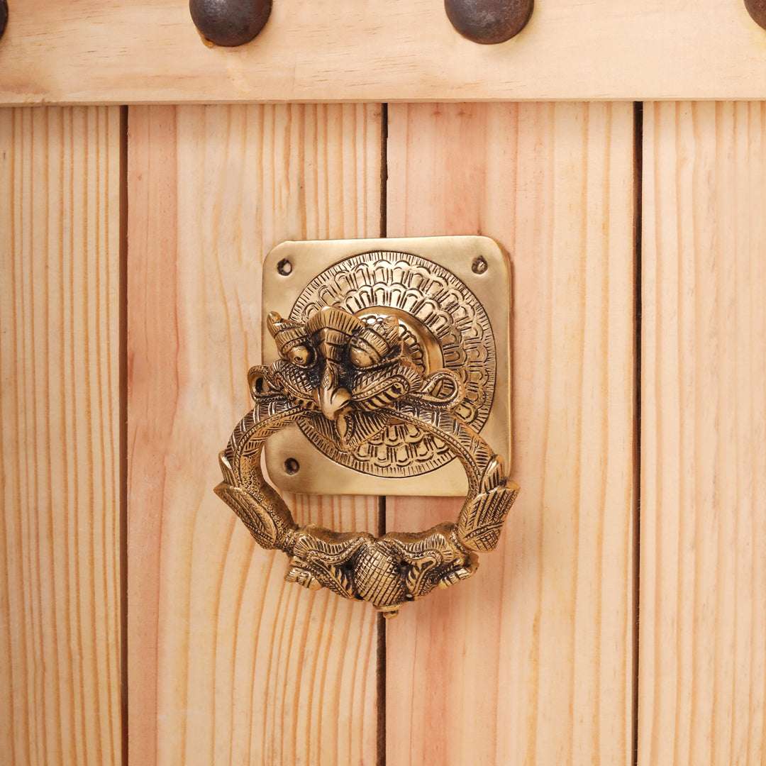 Brass Yali/kirtimukha Face Door Knocker (6.5 Inch) - Image 4